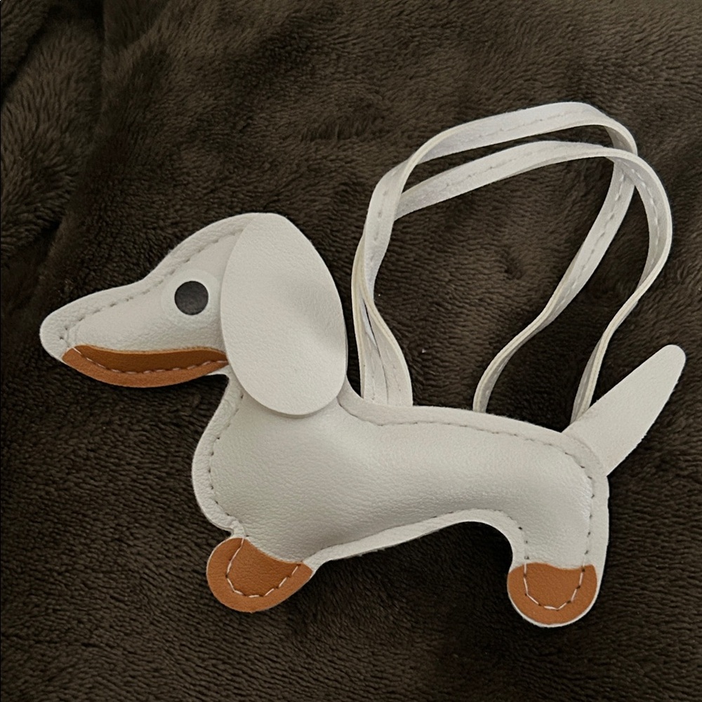 Colorful Dachshund Faux Leather Dog-Shaped Bag Charm - Picture 7 of 8